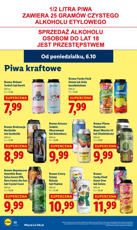 Lidl - gazetka promocyjna Oferta od poniedziałku od poniedziałku 06.10 do środy 08.10 - strona 52
