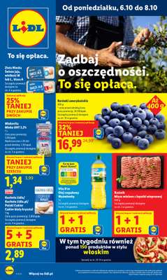 Lidl - gazetka promocyjna Oferta od poniedziałku od poniedziałku 06.10 do środy 08.10