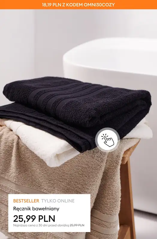 Sinsay - gazetka promocyjna -30% na POŚCIELE i RĘCZNIKI przy zakupie 2 szt. od wtorku 07.10 do niedzieli 19.10 - strona 19