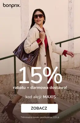 bonprix - gazetka promocyjna 15% rabatu + darmowa dostawa z KODEM! od wtorku 07.10 do czwartku 09.10 bonprix - gazetka promocyjna 15% rabatu + darmowa dostawa z KODEM! od wtorku 07.10 do czwartku 09.10