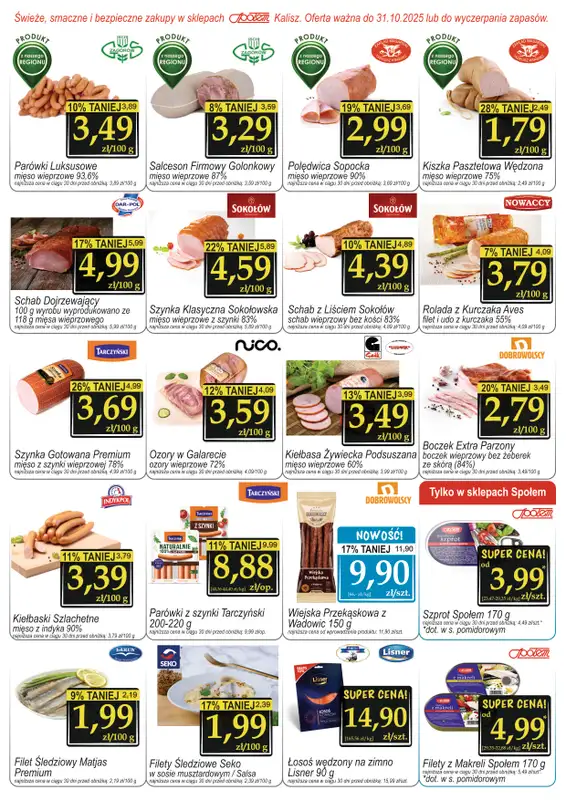 Społem - Blisko i Korzystnie - gazetka promocyjna Gazetka PSS Kalisz od środy 08.10 do piątku 31.10 - strona 2