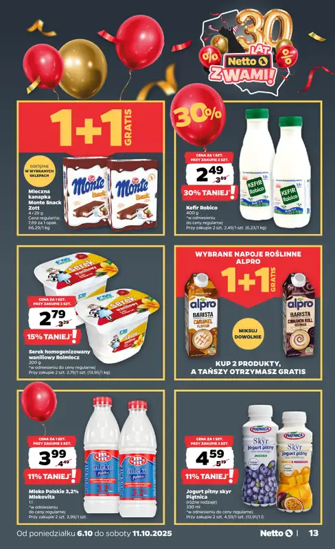 Netto - gazetka promocyjna Gazetka Spożywcza od poniedziałku 06.10 do soboty 11.10 - strona 13