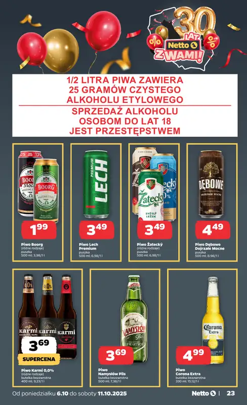 Netto - gazetka promocyjna Gazetka Spożywcza od poniedziałku 06.10 do soboty 11.10 - strona 23