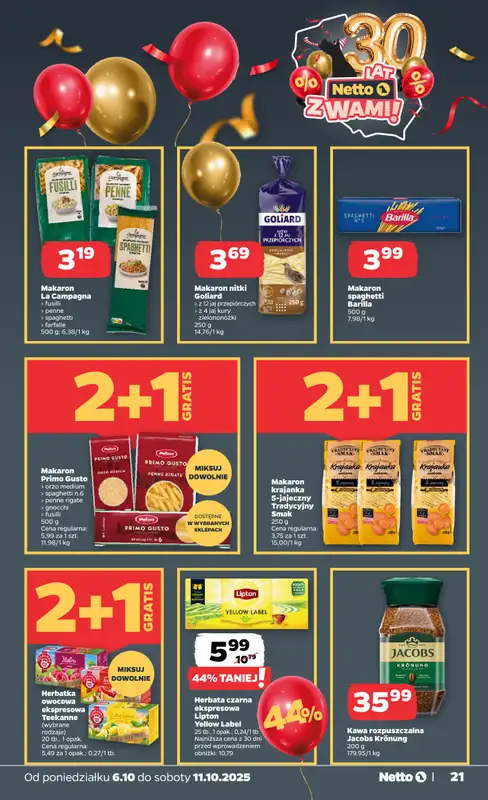 Netto - gazetka promocyjna Gazetka Spożywcza od poniedziałku 06.10 do soboty 11.10 - strona 21