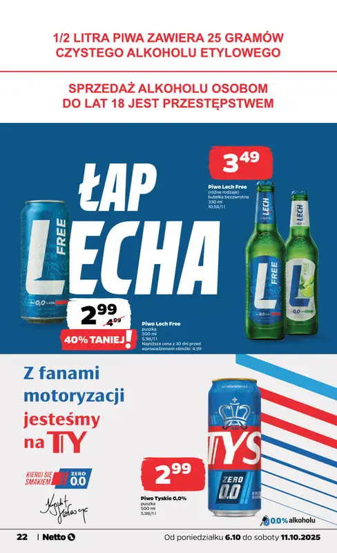 Netto - gazetka promocyjna Gazetka Spożywcza od poniedziałku 06.10 do soboty 11.10 - strona 22