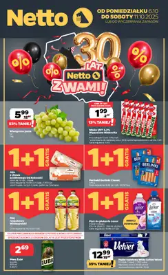 Netto - gazetka promocyjna Gazetka Spożywcza od poniedziałku 06.10 do soboty 11.10 Netto - gazetka promocyjna Gazetka Spożywcza od poniedziałku 06.10 do soboty 11.10