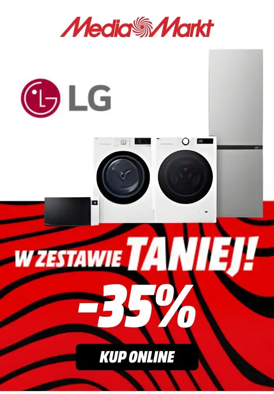 Media Markt - gazetka promocyjna -35% na drugie urządzenie marki LG od wtorku 07.10 do środy 08.10