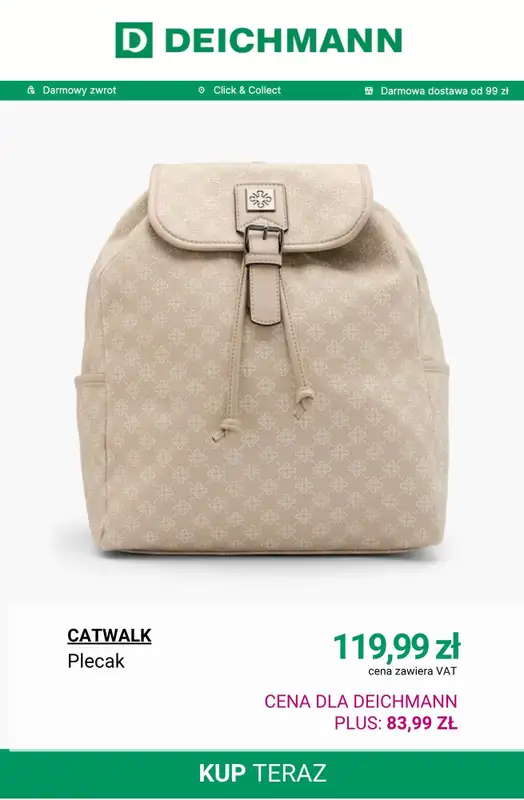 Deichmann - gazetka promocyjna -30% na plecaki i torebki przy zakupach od 99 zł od wtorku 07.10  - strona 6