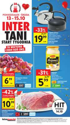 Intermarche - gazetka promocyjna Intertani start tygodnia od poniedziałku 13.10 do środy 15.10