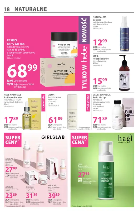 Hebe - gazetka promocyjna Gazetka od środy 08.10 do wtorku 21.10 - strona 18