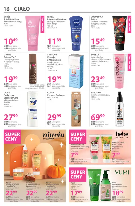 Hebe - gazetka promocyjna Gazetka od środy 08.10 do wtorku 21.10 - strona 16