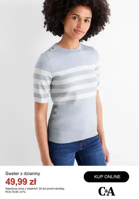 C&A - gazetka promocyjna Do -50% na swetry od środy 08.10  - strona 9 C&A - gazetka promocyjna Do -50% na swetry od środy 08.10  - strona 9