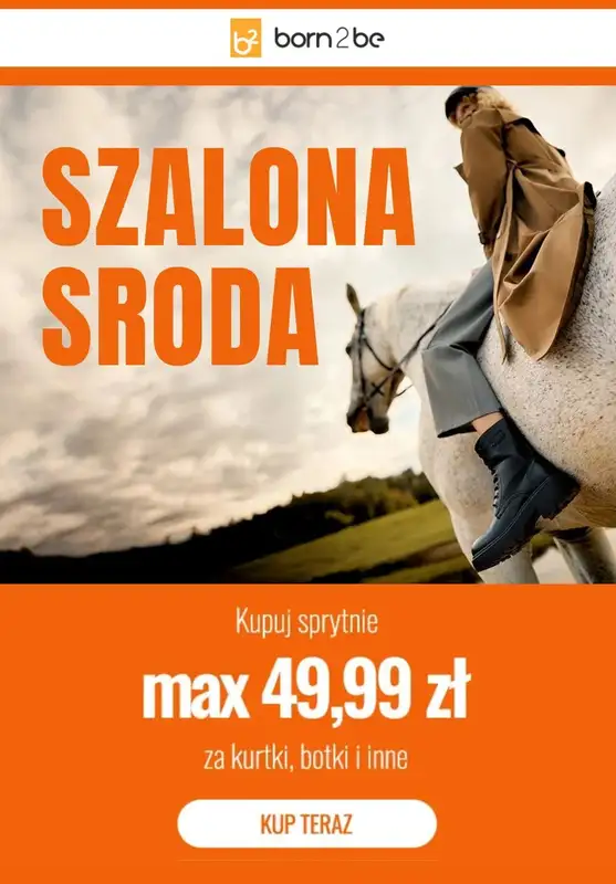 Born2be - gazetka promocyjna Max 49,99 zł za wybrane kurtki, buty i inne od środy 08.10 do piątku 10.10