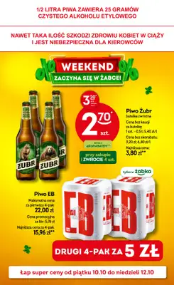 Żabka - gazetka promocyjna Gazetka weekendowa  do niedzieli 12.10