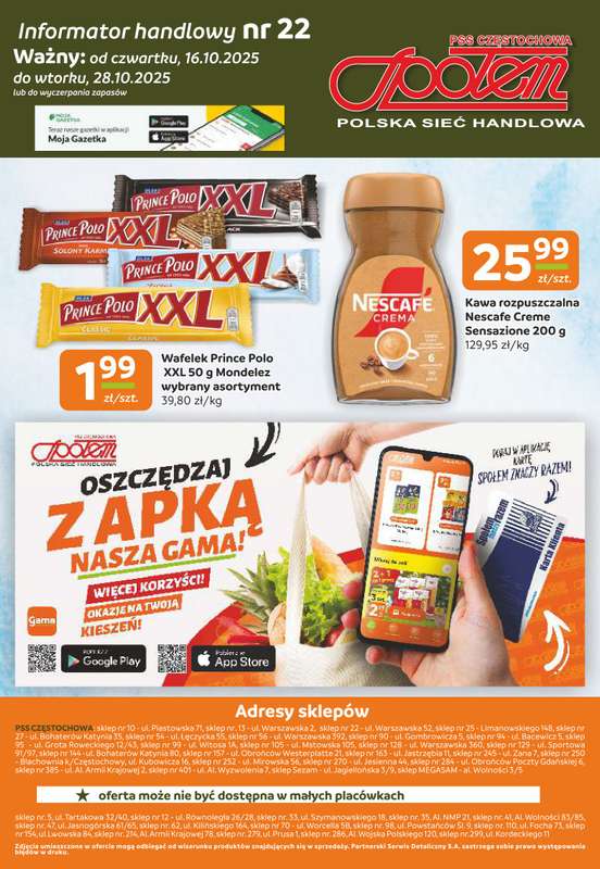 Społem Częstochowa - gazetka promocyjna Gazetka od czwartku 16.10 do wtorku 28.10 - strona 12