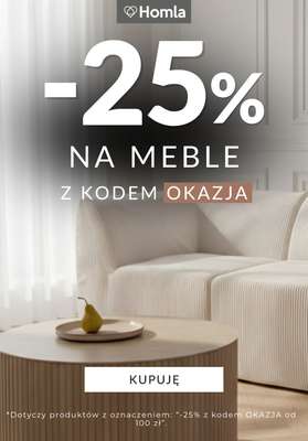 Homla - gazetka promocyjna -25% na meble od środy 08.10 