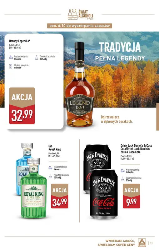 Aldi - gazetka promocyjna Gazetka alkoholowa od wtorku 07.10 do piątku 31.10 - strona 21