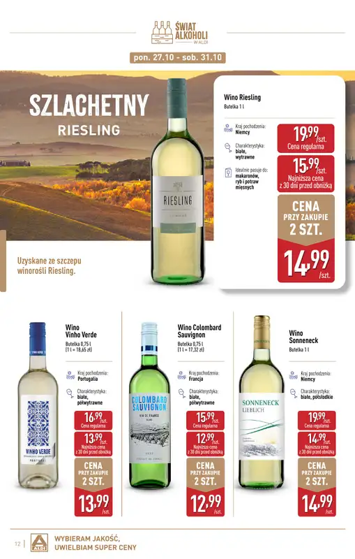 Aldi - gazetka promocyjna Gazetka alkoholowa od wtorku 07.10 do piątku 31.10 - strona 12