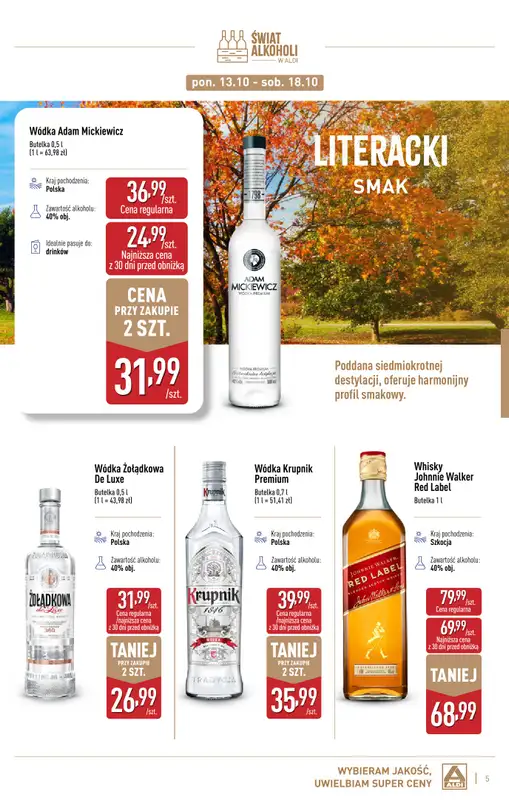 Aldi - gazetka promocyjna Gazetka alkoholowa od wtorku 07.10 do piątku 31.10 - strona 5