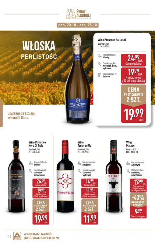Aldi - gazetka promocyjna Gazetka alkoholowa od wtorku 07.10 do piątku 31.10 - strona 10