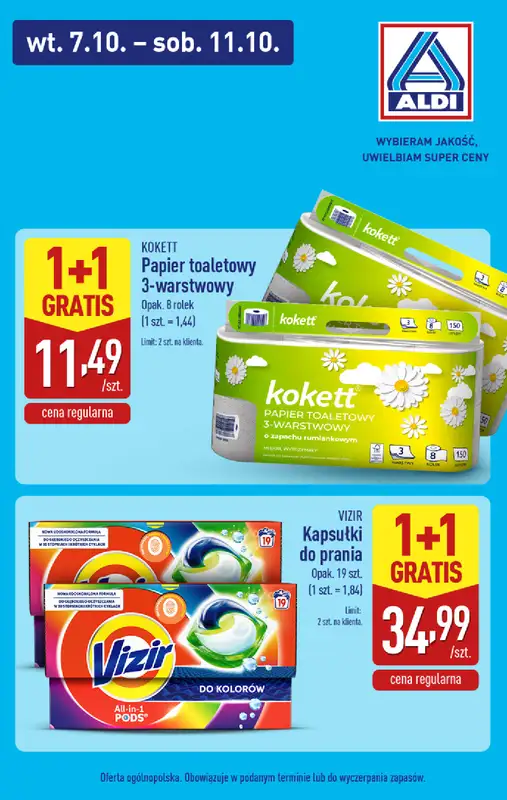 Aldi - gazetka promocyjna Super promocje Aldi! od środy 08.10 do soboty 11.10