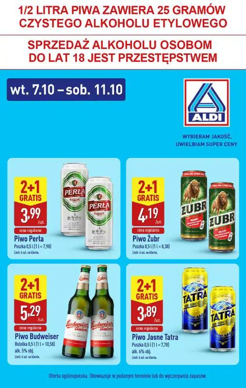 Aldi - gazetka promocyjna Super promocje Aldi! od środy 08.10 do soboty 11.10