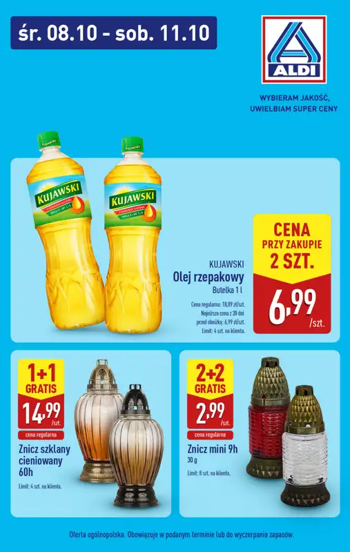 Aldi - gazetka promocyjna Super promocje Aldi! od środy 08.10 do soboty 11.10