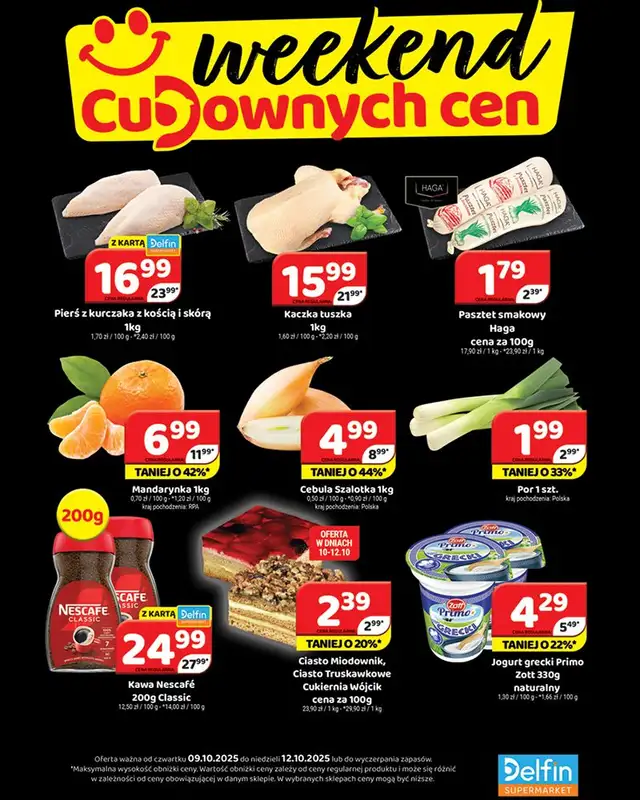 Delfin - gazetka promocyjna Weekend cudownych cen od czwartku 09.10 do niedzieli 12.10