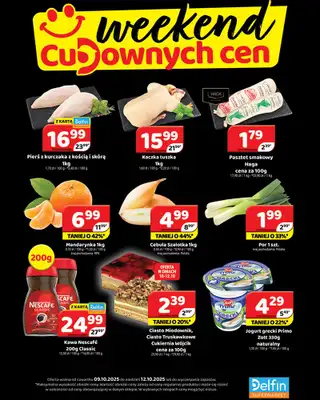 Delfin - gazetka promocyjna Weekend cudownych cen od czwartku 09.10 do niedzieli 12.10 Delfin - gazetka promocyjna Weekend cudownych cen od czwartku 09.10 do niedzieli 12.10