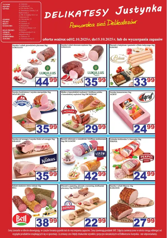 Delikatesy Justynka - gazetka promocyjna Gazetka od czwartku 09.10 do środy 15.10 - strona 2