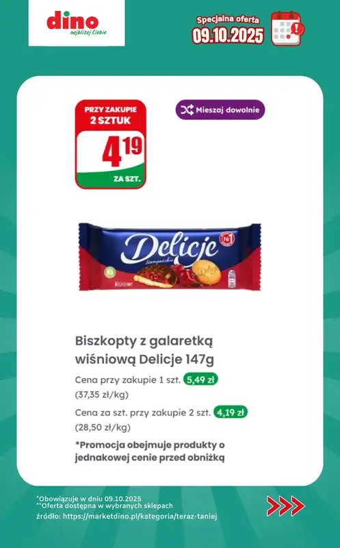 Dino - gazetka promocyjna Specjalna oferta na 09.10.2025 - promocje spoza gazetki od czwartku 09.10 do czwartku 09.10 - strona 9