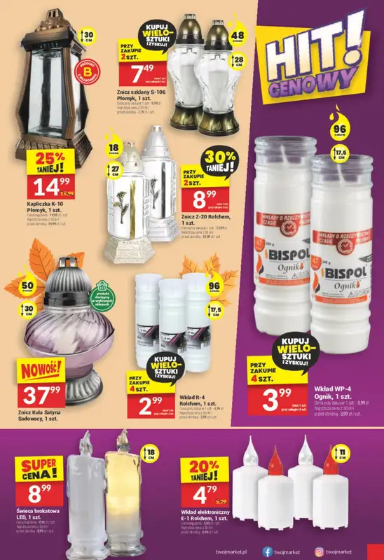 #ZNICZE - gazetka promocyjna Twój Market | Oferty na znicze od czwartku 09.10 do wtorku 14.10 - strona 4