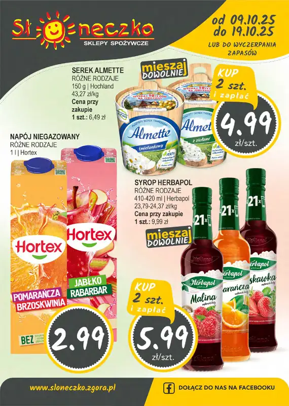 Słoneczko - gazetka promocyjna Gazetka od czwartku 09.10 do niedzieli 19.10