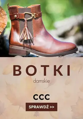 CCC - gazetka promocyjna Botki damskie na płaskim obcasie od czwartku 09.10 