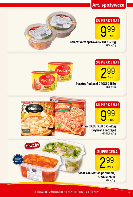 Delikatesy Piotruś Pan - gazetka promocyjna Gazetka od czwartku 09.10 do soboty 18.10 - strona 13