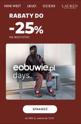 eobuwie.pl - gazetka promocyjna Do -25% na wszystko za wydane min. 369 zł od czwartku 09.10 do poniedziałku 13.10