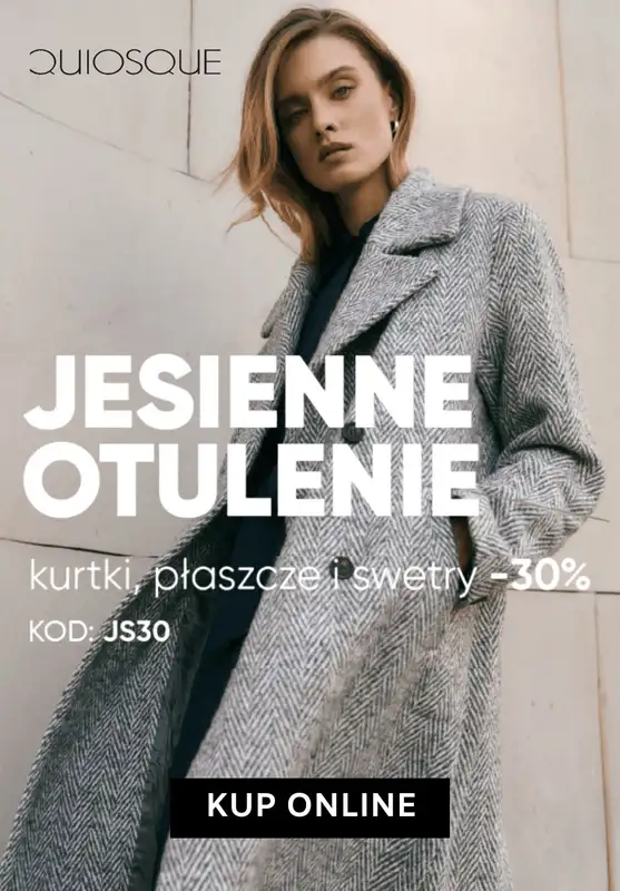 Quiosque - gazetka promocyjna -30% na swetry, kurtki i płaszcze od czwartku 09.10 do wtorku 14.10