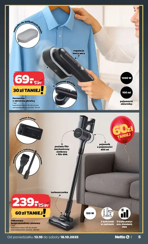 Netto - gazetka promocyjna Gazetka Non Food od poniedziałku 13.10 do soboty 18.10 - strona 5