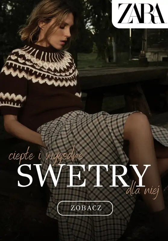 Zara - gazetka promocyjna Ciepłe i wygodne swetry dla niej od czwartku 09.10 
