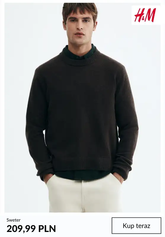 H&M - gazetka promocyjna Swetry dla niego od czwartku 09.10  - strona 5