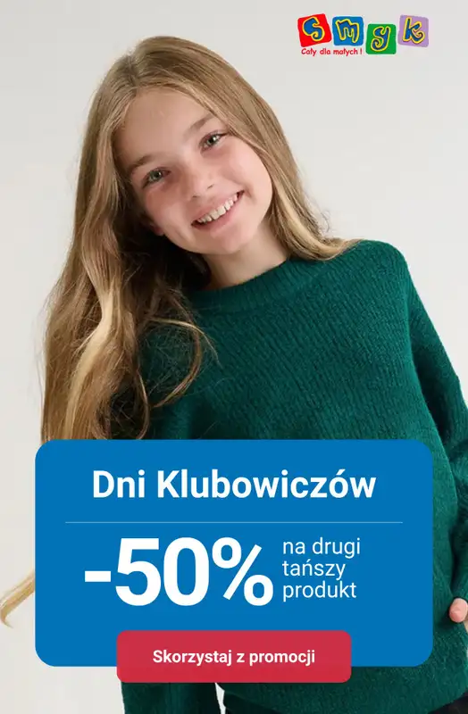 Smyk - gazetka promocyjna Dni Klubowiczów! -50% na DRUGI PRODUKT od czwartku 09.10 do poniedziałku 13.10