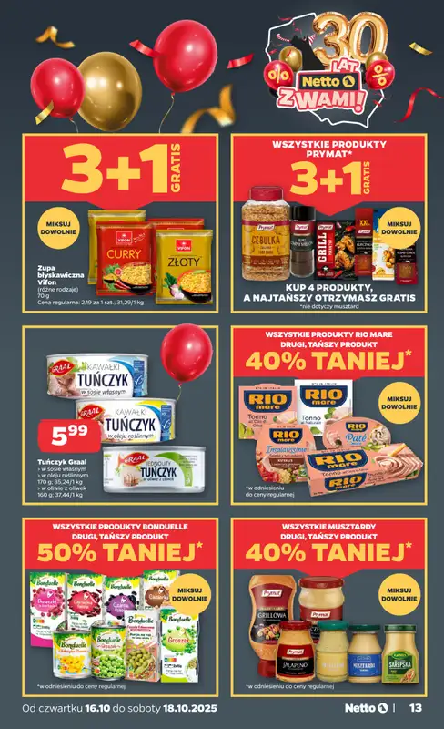 Netto - gazetka promocyjna Gazetka Spożywcza od czwartku 16.10 do soboty 18.10 - strona 13