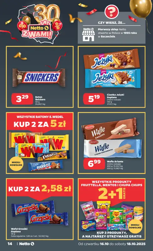 Netto - gazetka promocyjna Gazetka Spożywcza od czwartku 16.10 do soboty 18.10 - strona 14