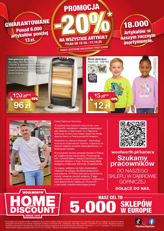 Woolworth - gazetka promocyjna WIELKIE OTWARCIE! DĄBROWA GÓRNICZA, ul.Porozumienia Dąbrowskiego 1980 od środy 15.10 do piątku 17.10 - strona 12
