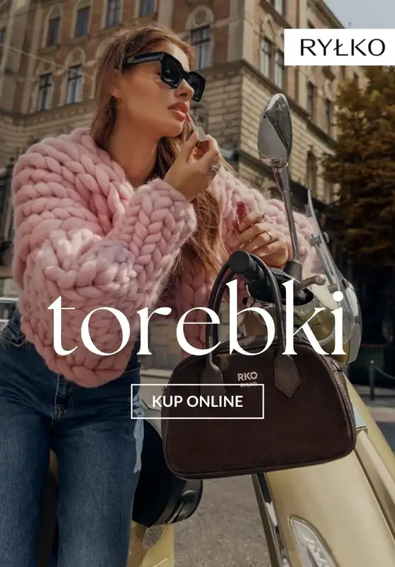 Ryłko - gazetka promocyjna Torebki w odcieniach ciemnego brązu  
