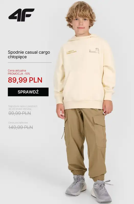 4F - gazetka promocyjna Wyprzedaż: kolekcja dziecięca do 100 zł! od piątku 10.10  - strona 10