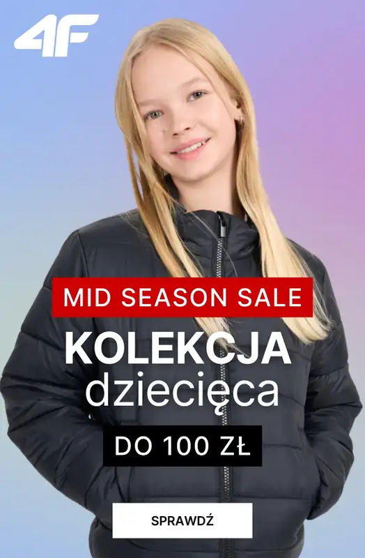 4F - gazetka promocyjna Wyprzedaż: kolekcja dziecięca do 100 zł! od piątku 10.10 