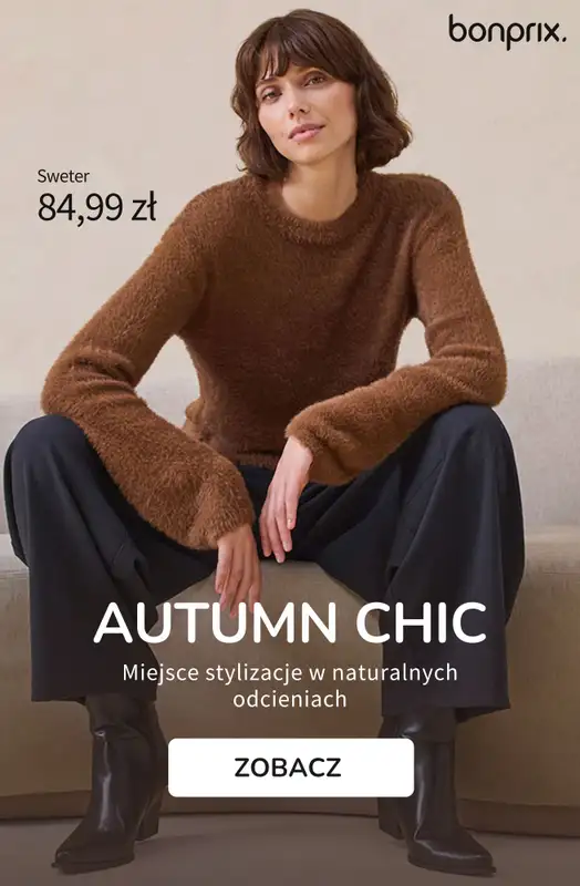bonprix - gazetka promocyjna Autumn Chic - miejskie stylizacje w naturalnych odcieniach  