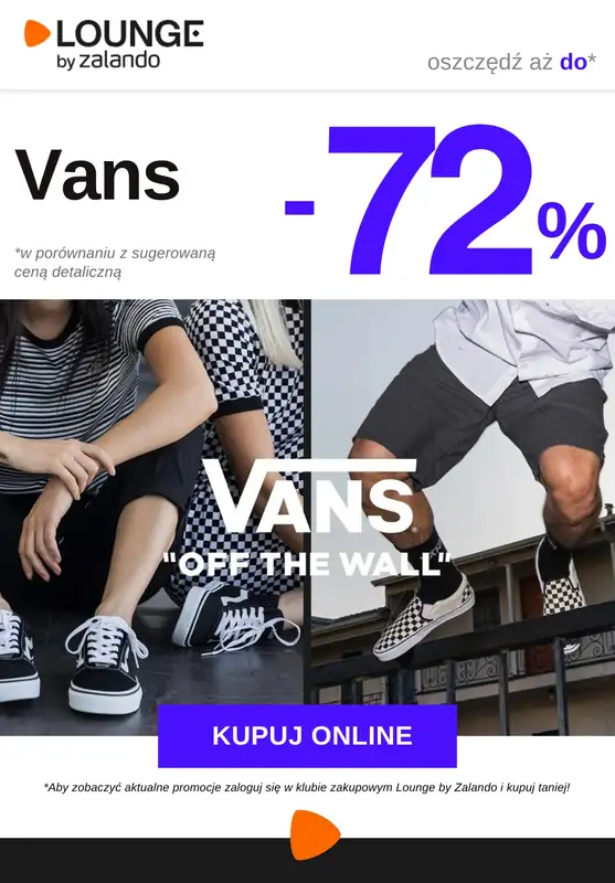 Lounge by Zalando - gazetka promocyjna Do -72% Vans od piątku 10.10 do wtorku 14.10