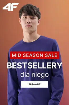 4F - gazetka promocyjna Wyprzedaż: bestsellery męskie od soboty 11.10  4F - gazetka promocyjna Wyprzedaż: bestsellery męskie od soboty 11.10